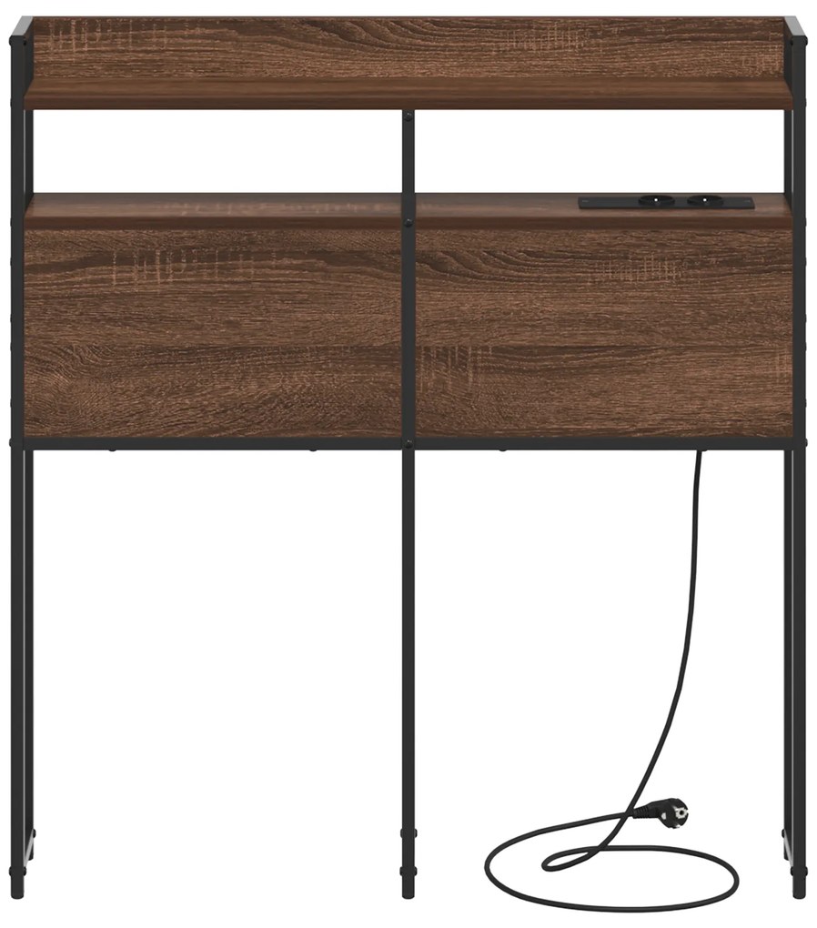 vidaXL Κεφαλάρι Αποθήκης με ράφι Καφέ δρυς 75 cm Επεξεργασμένο ξύλο