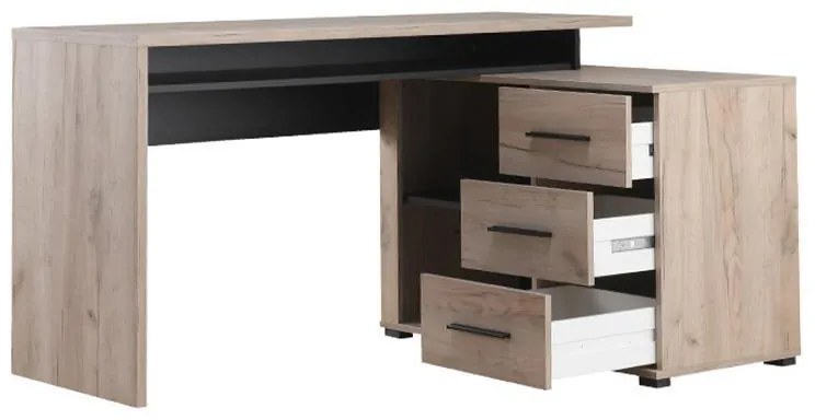 Γραφείο ARHIMED Γκρί Δρύς - Mαύρο 138x102x75 εκ. 138x102x75 εκ.