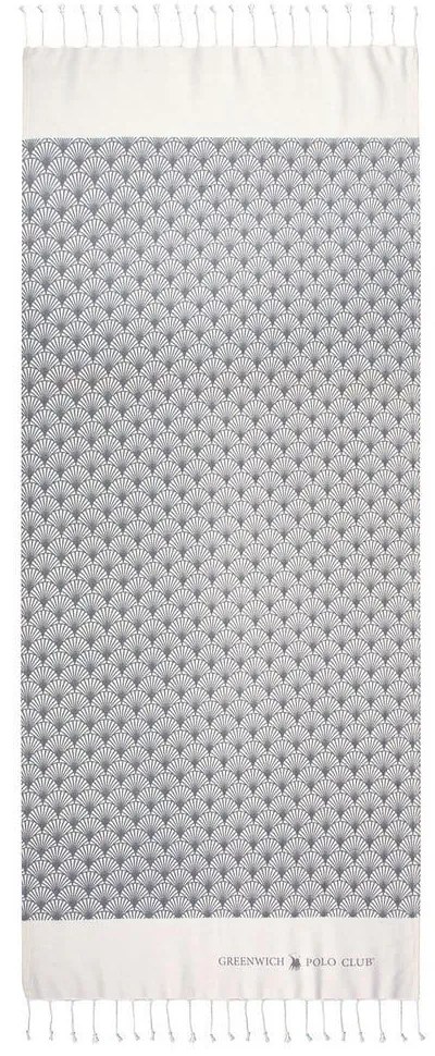 Πετσέτα Θαλάσσης - Παρεό 3667 Ecru-Grey Greenwich Polo Club Θαλάσσης 80x180cm 100% Cotton