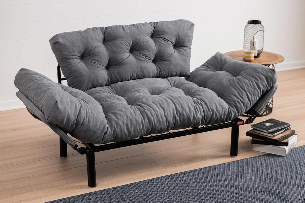 Καναπές - Kρεβάτι C-0018 2θέσιος Ύφασμα Γκρί 155x73x85 εκ. 155x73x85 εκ.