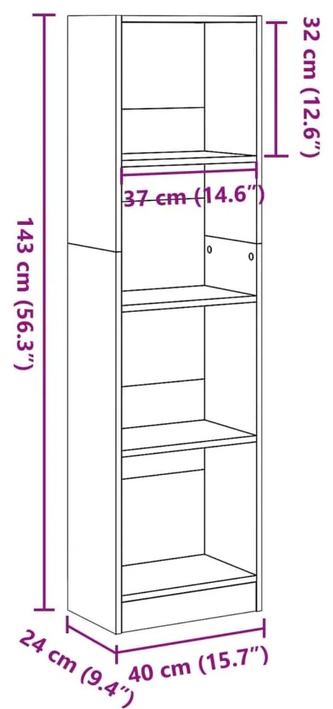 ΒΙΒΛΙΟΘΗΚΗ ΚΑΠΝΙΣΤΗ ΔΡΥΣ 40X24X143 ΕΚ. ΑΠΟ ΕΠΕΞΕΡΓΑΣΜΕΝΟ ΞΥΛΟ 857787