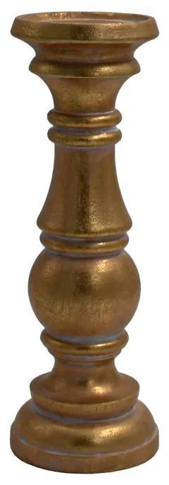 Κηροπήγιο Polyresin FL39315 Fylliana Χρυσό - Λευκό 10x30 εκ. 10x10x30 εκ.