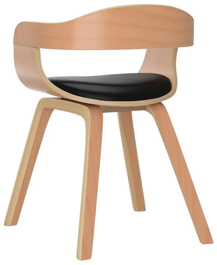 vidaXL Καρέκλες Τραπεζαρίας 6 Τεμ. Μαύρες Λυγισμένο Ξύλο και Ύφασμα