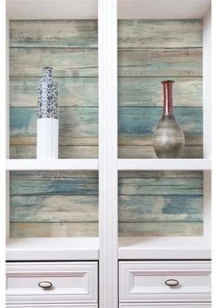 Αυτοκόλλητη Ταπετσαρία Blue Distressed Wood Peel KAL.RMK9052