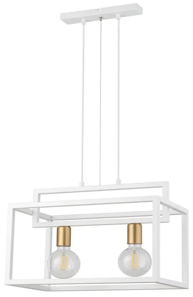 Φωτιστικό Οροφής-Ράγα Vigo 2 32440 26x45x80cm 2xE27 60W White-Gold Sigma Lighting