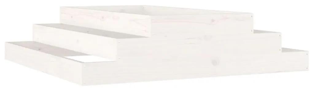 vidaXL Ζαρντινιέρα Λευκή 110 x 110 x 27 εκ. από Μασίφ Ξύλο Πεύκου