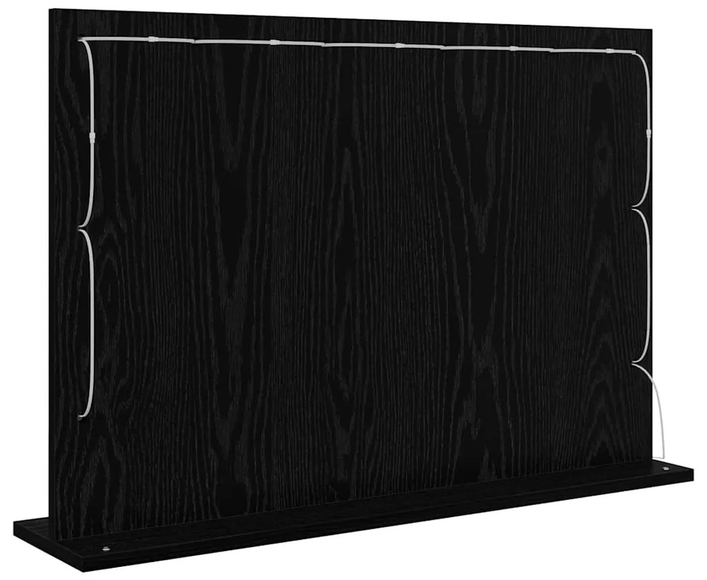 vidaXL Καθρέφτης τουαλέτας Ορθογώνιος Μαύρη Οξυά 80 x 15 x 18 εκ.