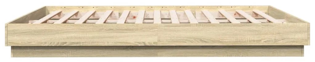 vidaXL Πλαίσιο Κρεβατιού με LED Sonoma Δρυς 200x200 εκ.