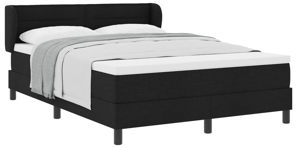 vidaXL Κρεβάτι box spring με στρώμα , μαύρο, 140x200 εκ., ύφασμα