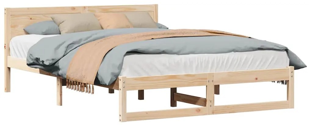vidaXL Σκελετός Κρεβατιού Καφέ 160 x 200 cm Μασίφ ξύλο πεύκου