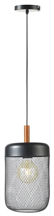 Φωτιστικό Οροφής Μονόφωτο Aca Parot TF501P20BK Black/Wood