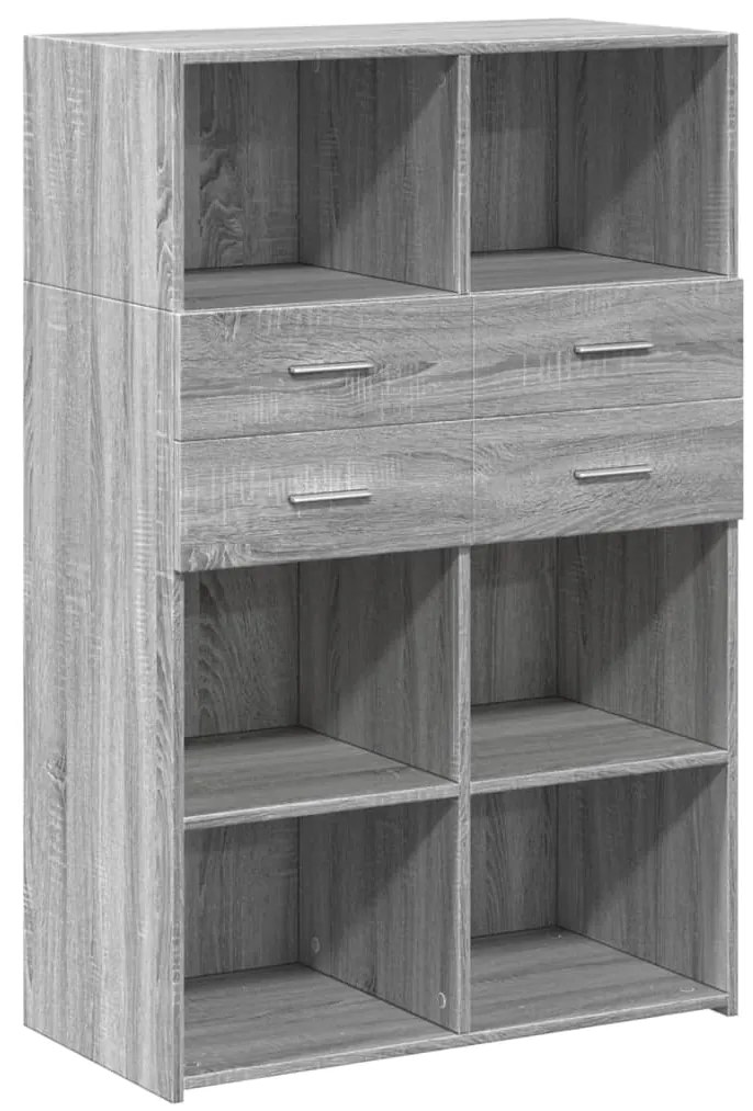 vidaXL Ντουλάπι Γκρι Sonoma 80x42,5x124 εκ. από Επεξεργασμένο Ξύλο