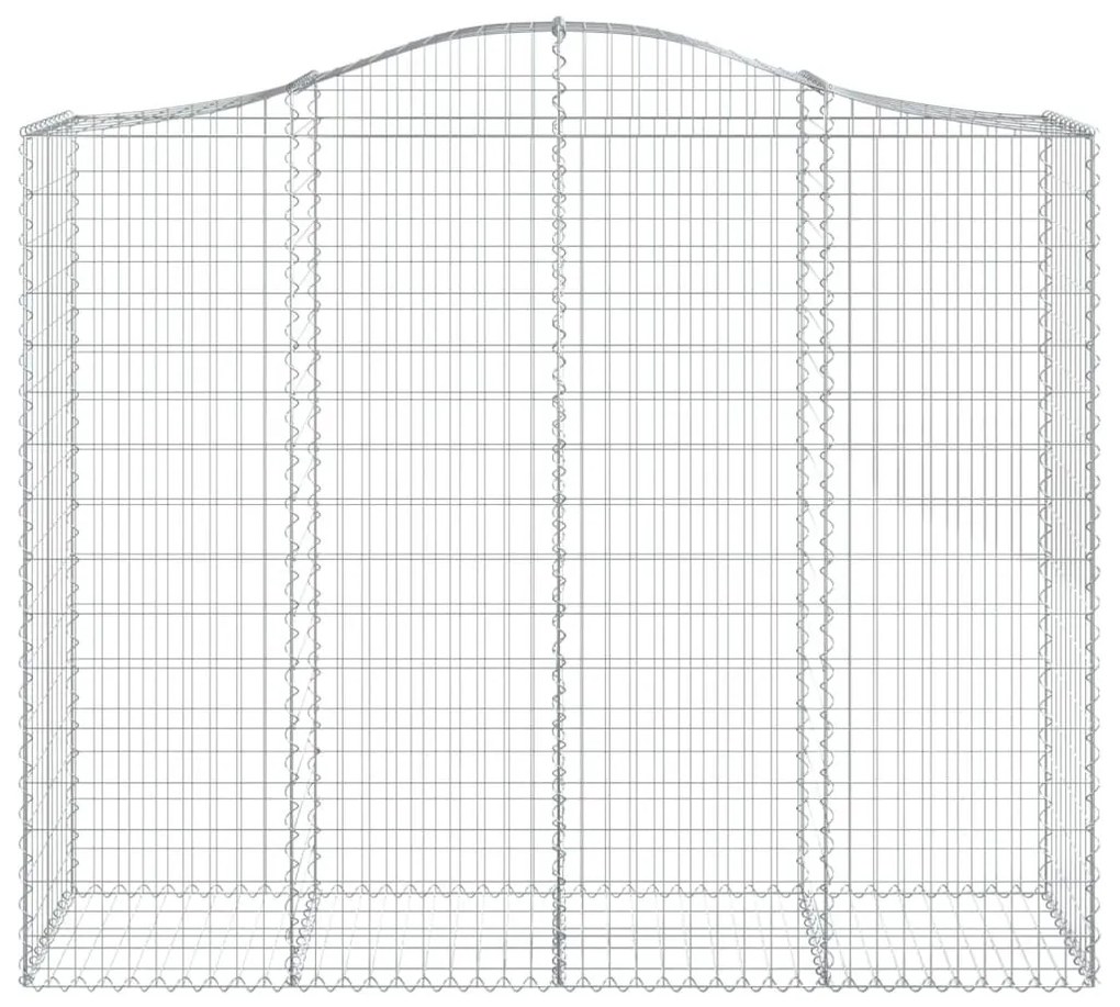 Συρματοκιβώτιο Τοξωτό 200x50x160/180εκ. από Γαλβανισμένο Χάλυβα - Ασήμι