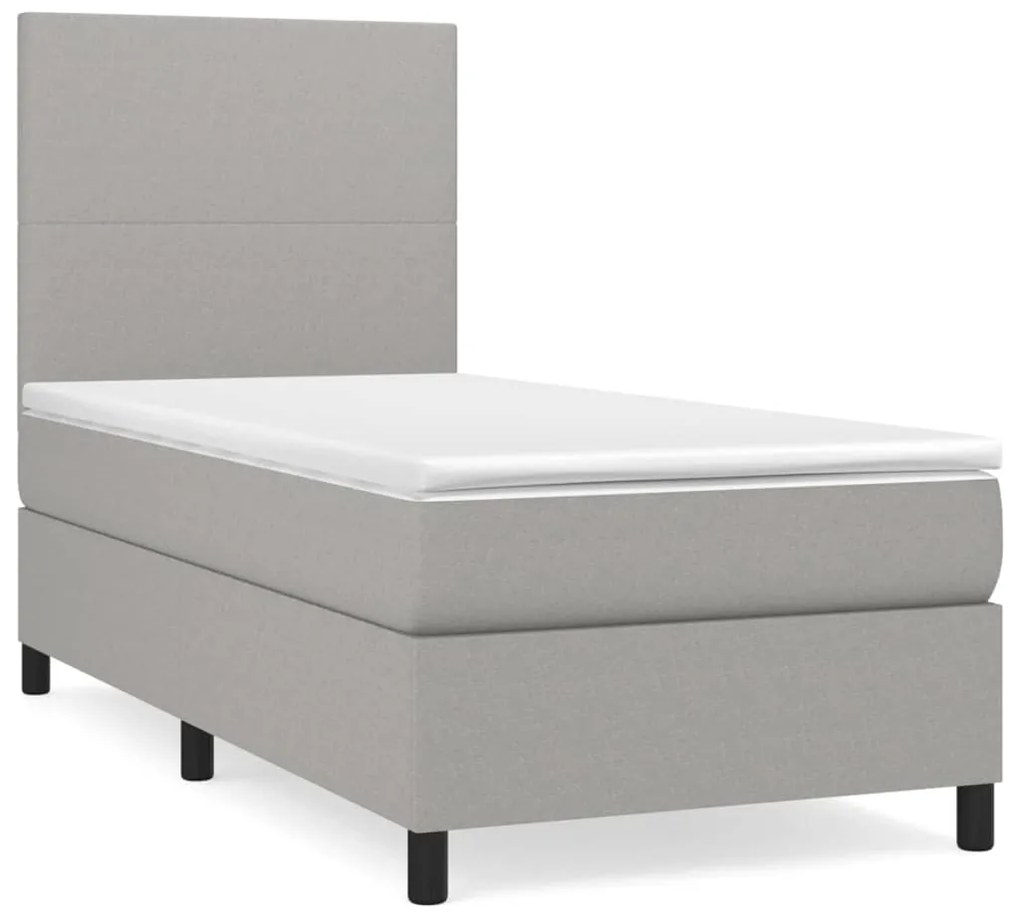 ΚΡΕΒΑΤΙ BOXSPRING ΜΕ ΣΤΡΩΜΑ ΑΝΟΙΧΤΟ ΓΚΡΙ 90X200 ΕΚ. ΥΦΑΣΜΑΤΙΝΟ 3141585