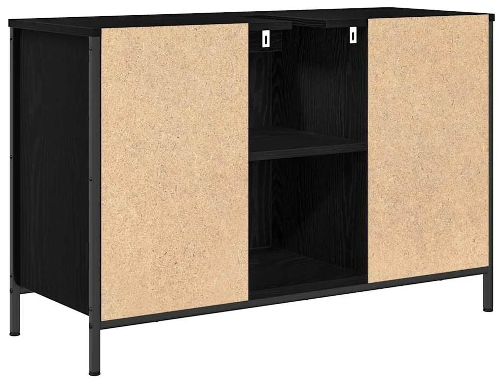 ντουλάπι νιπτήρα με συρτάρια Μαύρη δρυς 90x34,5x60 εκ. 861887