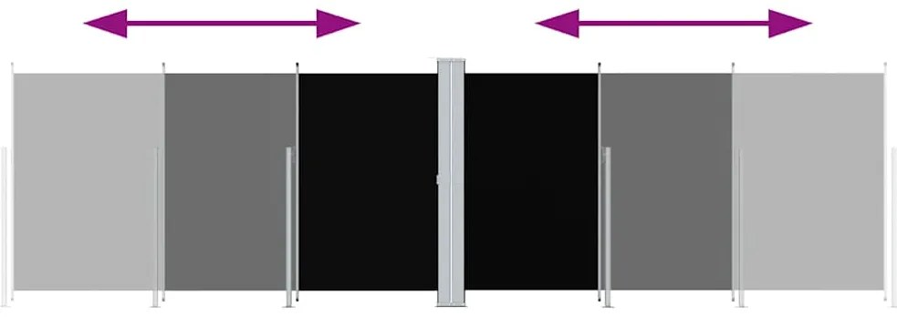 vidaXL Σκίαστρο Πλαϊνό Συρόμενο Μαύρο 180 x 600 εκ.