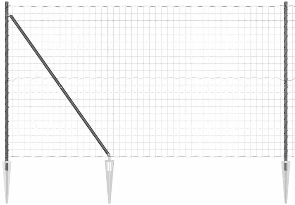 vidaXL Φράχτης με Στήλες. Γκρι 1.6 x 10 m Ατσάλι