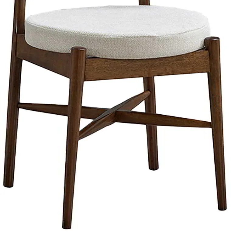 Καρέκλα Raudi pakoworld rubberwood σε καρυδί-εκρού απόχρωση 45.5x45.5x81εκ