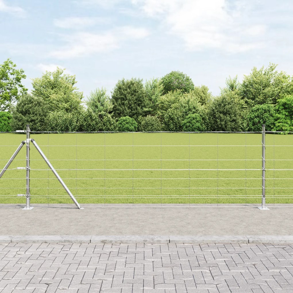 vidaXL Field Fence 0.8x100 μ Γαλβανισμένος χάλυβας