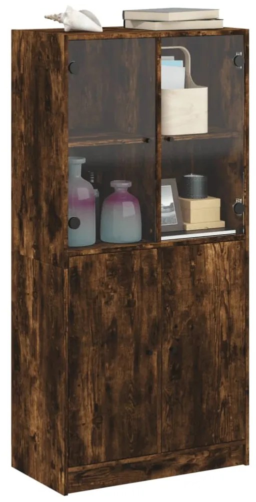 vidaXL Ντουλάπα με Πόρτες Καπν. Δρυς 68x37x142 εκ. Επεξεργασμένο Ξύλο