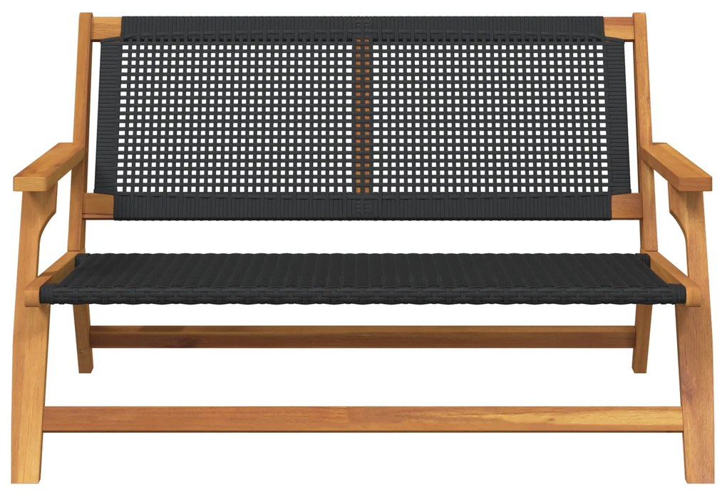 vidaXL Πάγκος Κήπου Μαύρος 122x76x73,5 εκ. Μασίφ Ξύλου Ακακίας