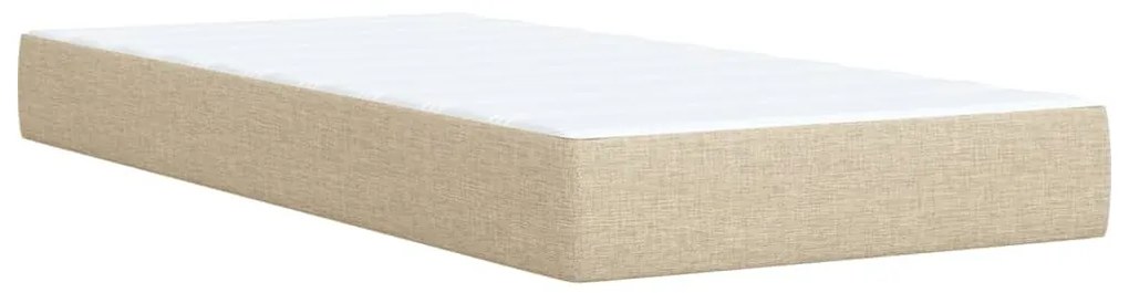 Κρεβάτι Boxspring με Στρώμα Κρεμ 100 x 200 εκ. Υφασμάτινο - Κρεμ