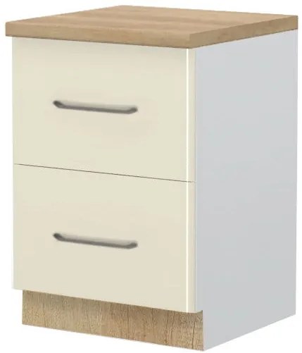 Επιδαπέδιο ντουλάπι Modena R-60-2F-Λευκό - Μπεζ