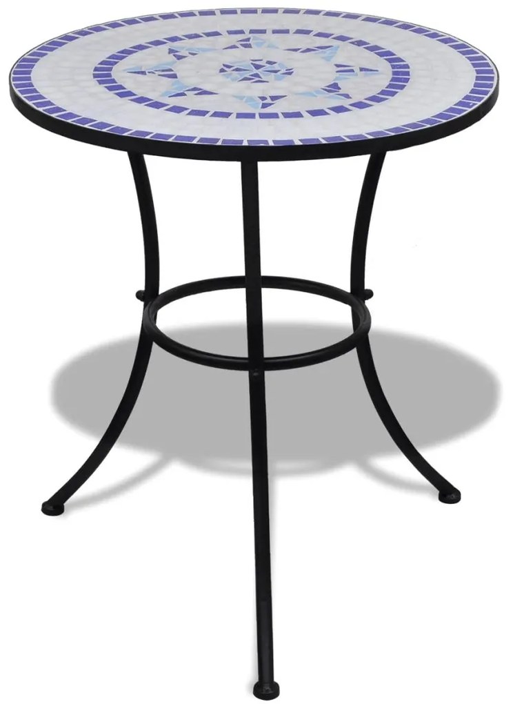 41530 vidaXL Τραπέζι Bistro «Μωσαϊκό» Μπλε / Λευκό 60 εκ. Μπλε, 1 Τεμάχιο