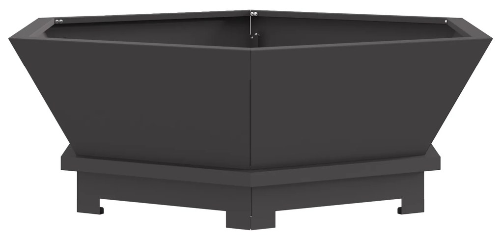 vidaXL Εστία Φωτιάς Έξιγωνη Μαύρη 75x75x28 εκ Ατσάλι