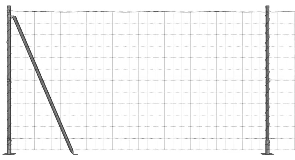 vidaXL Φράχτης με Στήλες. Γκρι 1.2 x 25 m Ατσάλι