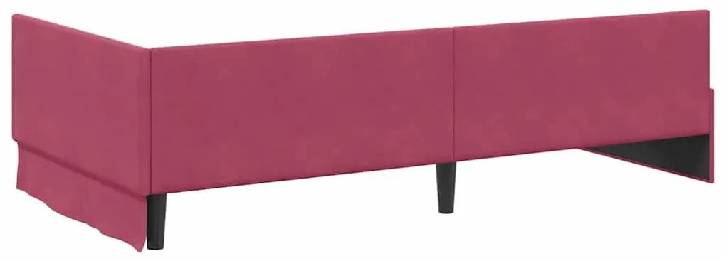vidaXL Κρεβάτι Γωνίας Άλλο με κεφαλάρι Μπορντό 90 x 190 cm