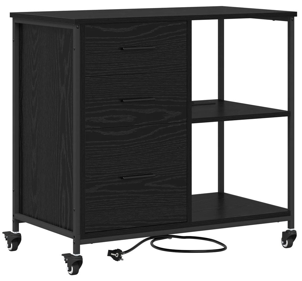 vidaXL Γραφείο Ντουλάπι Μαύρη δρυς 76 x 41 x 72 cm Επεξεργασμένο ξύλο