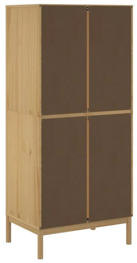 vidaXL Ντουλάπα FLORO Καφέ 77 x 53 x 171 εκ. από Μασίφ Ξύλο Πεύκου