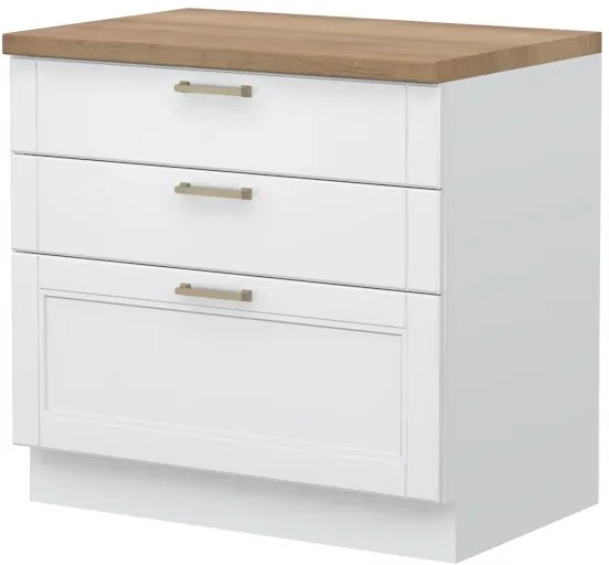 Επιδαπέδιο ντουλάπι Tahoma R-90-3F-Λευκό ματ - 90.00Χ60.00Χ88.00cm