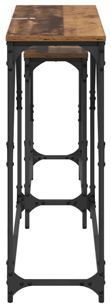 vidaXL Τραπέζι κονσόλας 2 pcs Παλιό Ξύλο 100 x 28 x 75 εκ.