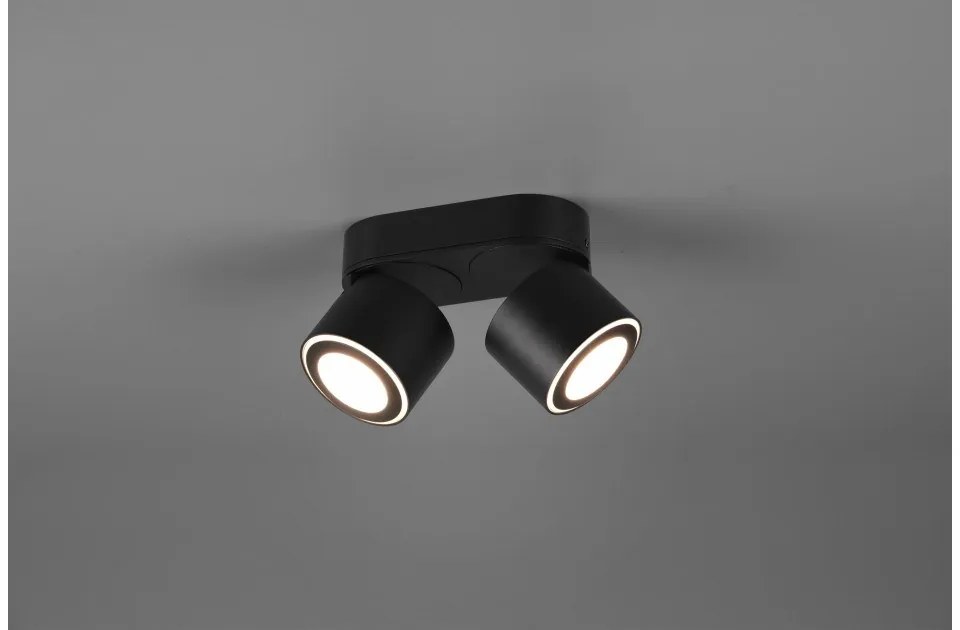 Σποτ Οροφής Χωνευτό/Επιφανειακό 2xLED 5W Κινητό Διπλή Πηγή Taurus Trio Lighting-652910232-Μαύρο 652910232