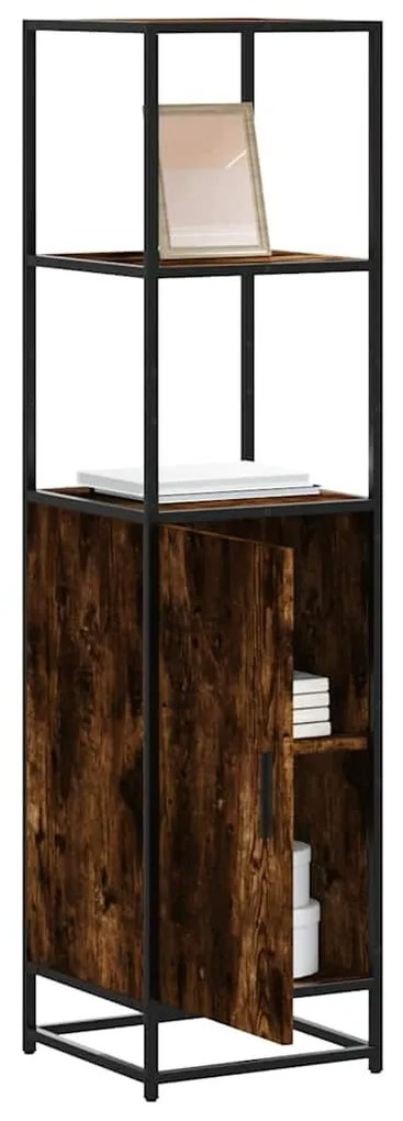 Highboard Καπνιστή δρυς Κατασκευασμένο ξύλο και μέταλλο - Καφέ