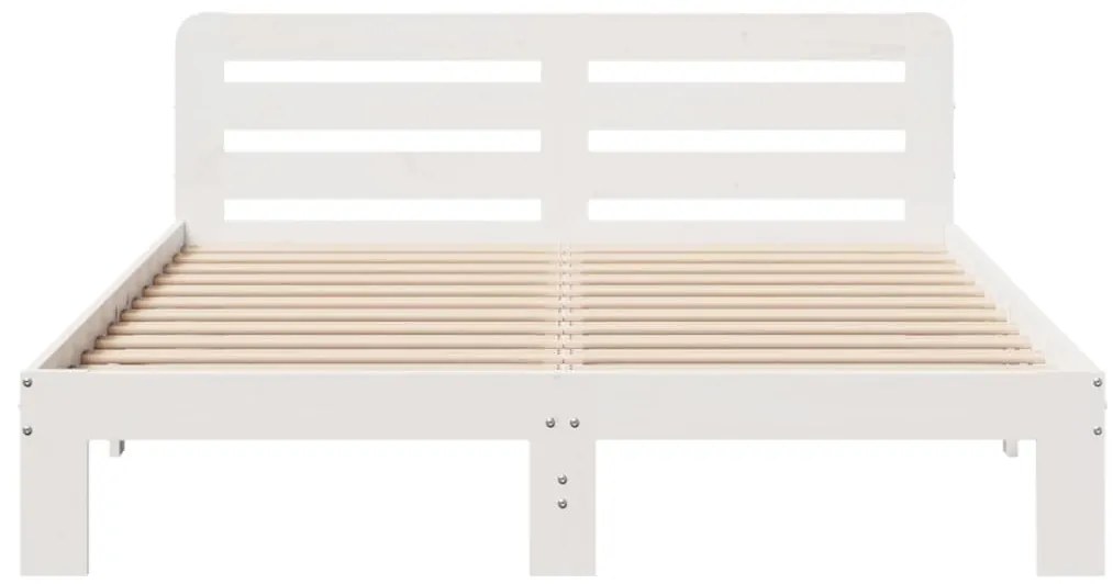 vidaXL Σκελετός Κρεβ. Χωρίς Στρώμα Λευκό 120x190 εκ Μασίφ Πεύκο
