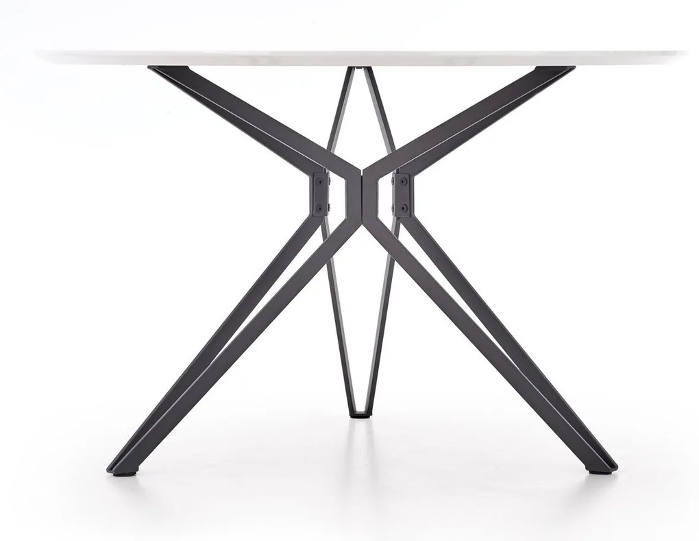 Τραπέζι Houston 218, Γυαλιστερό λευκό, Μαύρο, 76cm, 29 kg, Ινοσανίδες μέσης πυκνότητας, Μέταλλο | Epipla1.gr