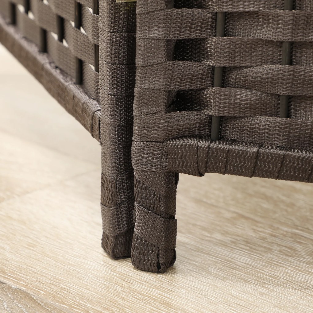 HOMCOM Διαχωριστικό χώρου 4 τεμαχίων, Πτυσσόμενο παραβάν, Τοίχος ιδιωτικότητας για σαλόνι, υπνοδωμάτιο, οικιακό γραφείο, Καφέ