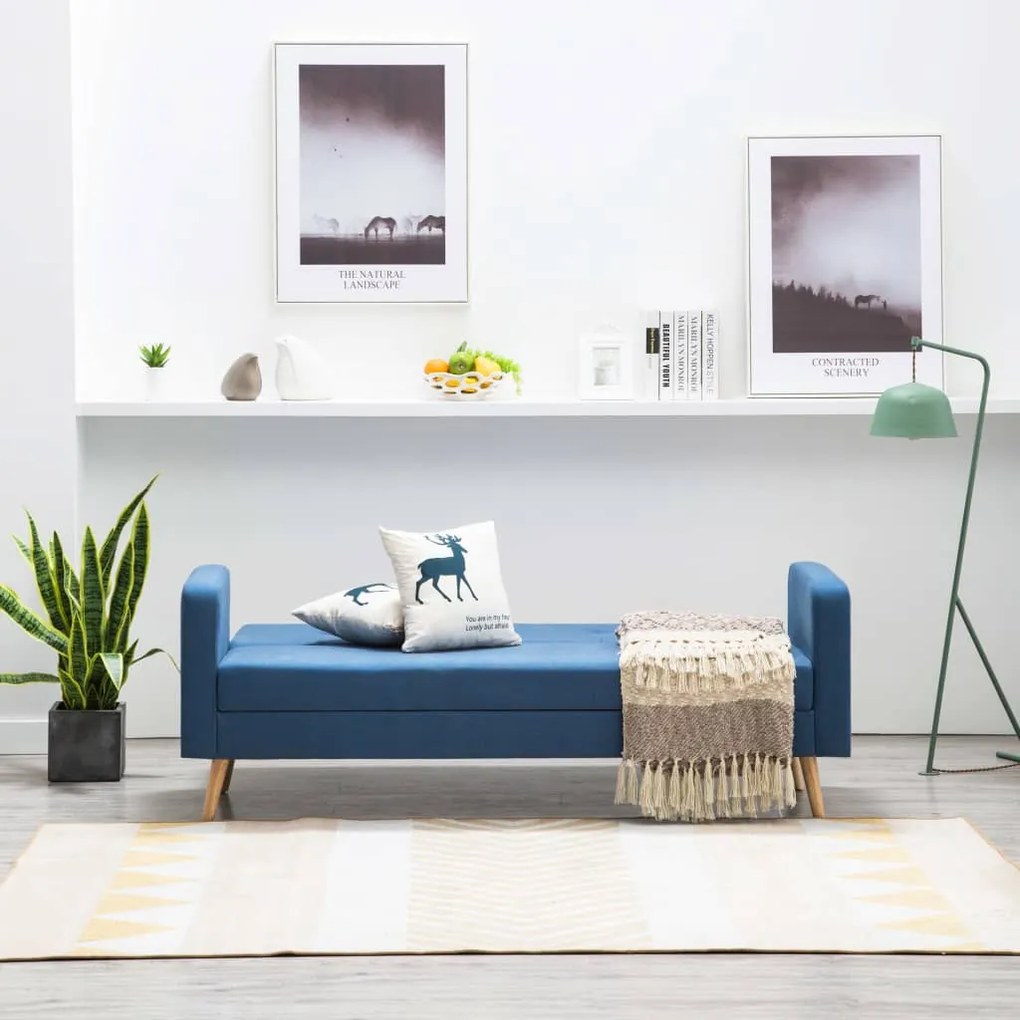 vidaXL Καναπές Μπλε Υφασμάτινος
