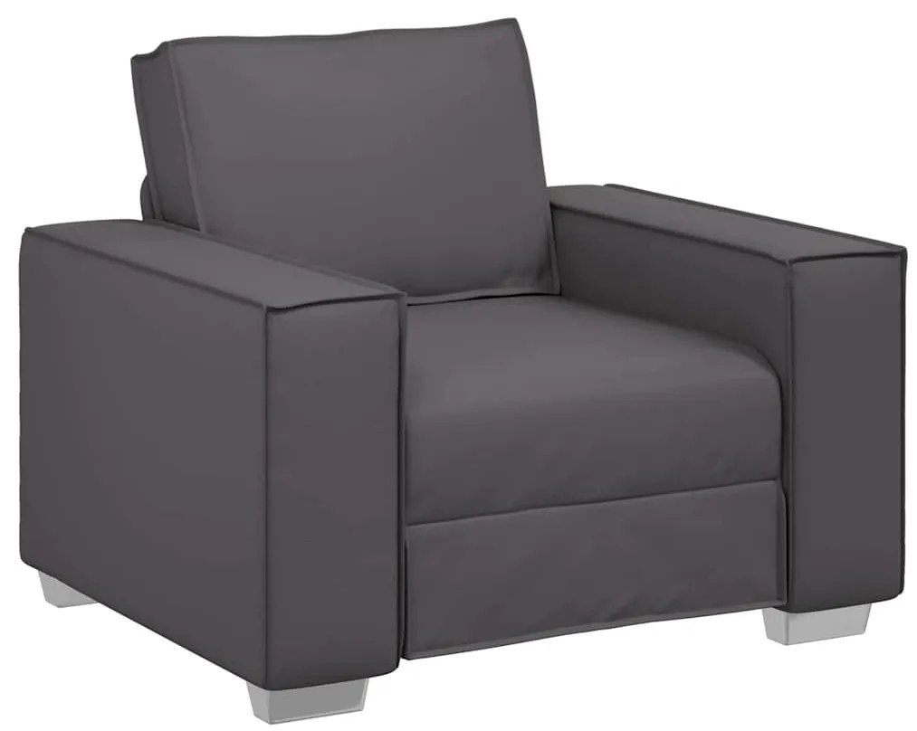 vidaXL Πολυθρόνα-καναπές με μαξιλάρι Γκρι 99 x 78 x 84 εκ. Δερματίνη