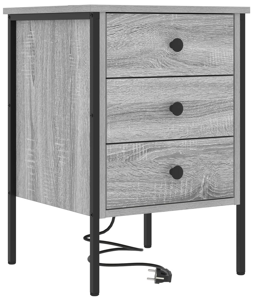 vidaXL Κομοδίνο Γκρι sonoma 42 x 41 x 61 εκ Επεξεργασμένο ξύλο