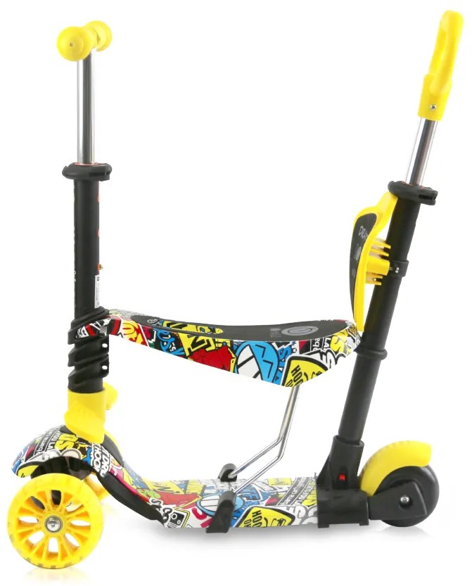 Παιδικό πατίνι Draxter Plus Scooter με κάθισμα και χειρολαβή γονέα Graffiti Smile 10390140019 Lorelli