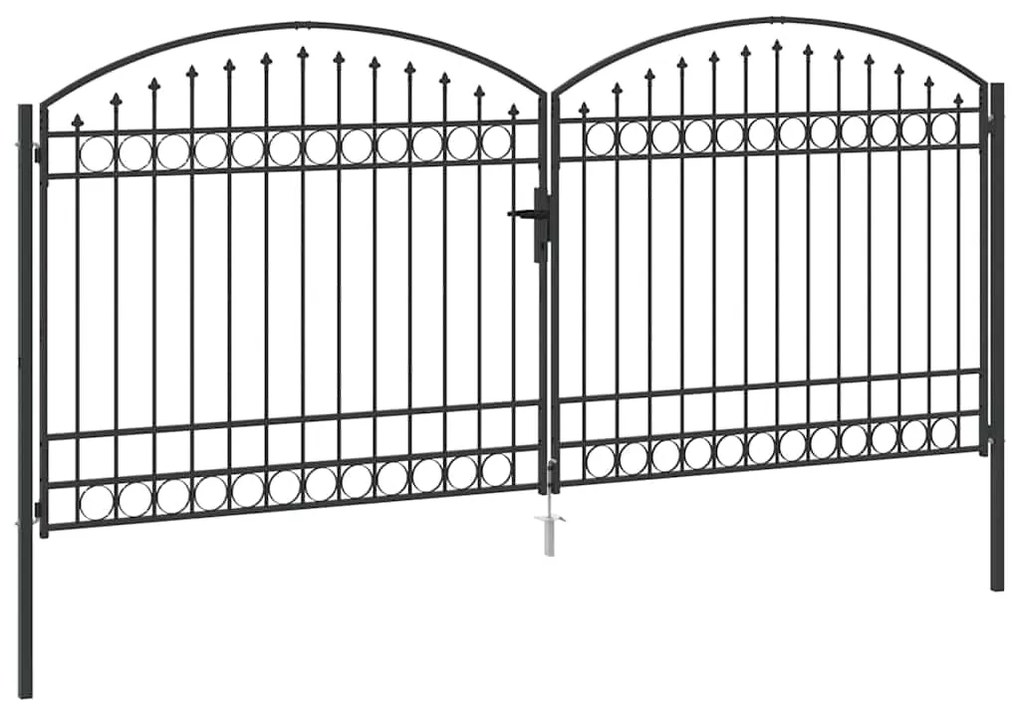 vidaXL Πύλη Φράχτη Άλλο Γκρι 400 x 175 cm Ατσάλι