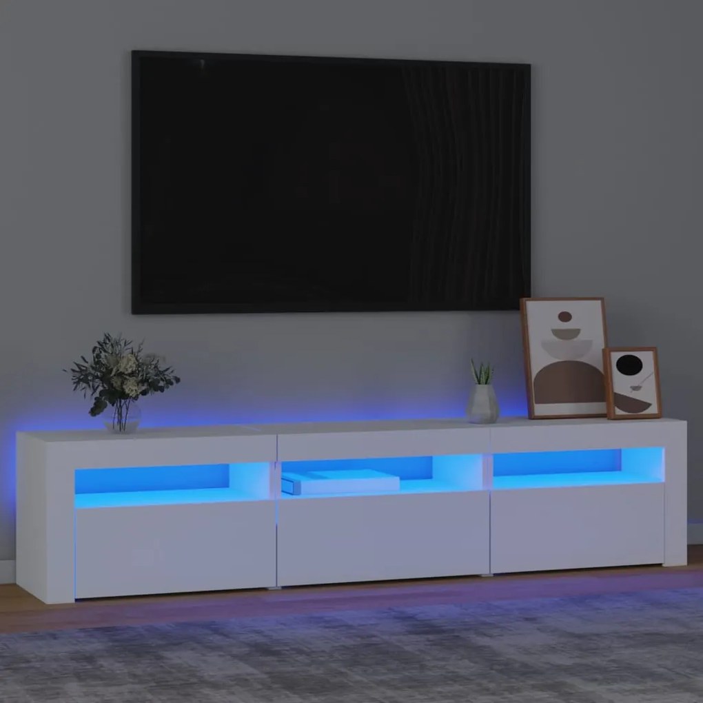 Έπιπλο Τηλεόρασης με LED Λευκό 180 x 35 x 40 εκ. - Λευκό