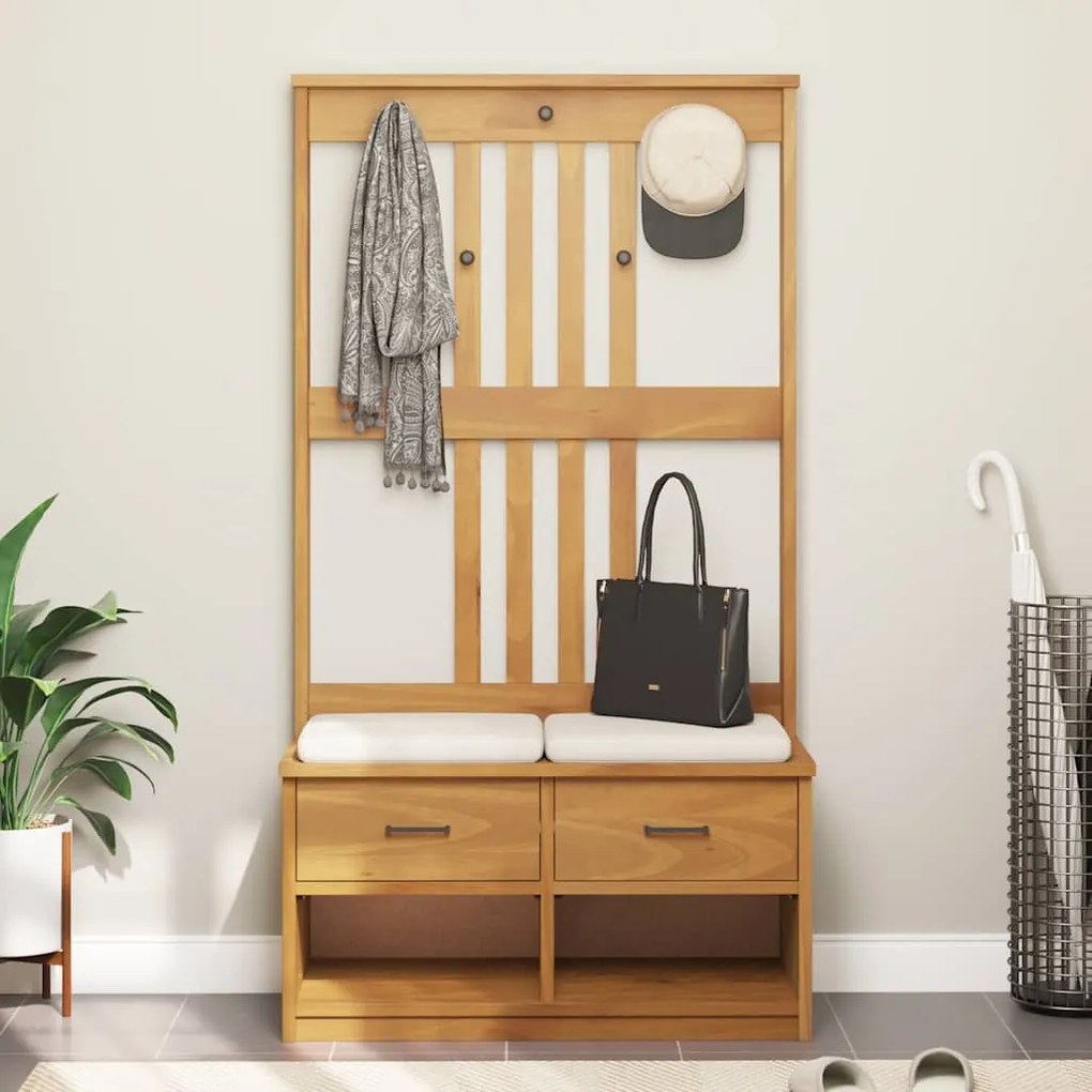 vidaXL Δέντρο χωλ "SANDNES" 87x40x159,5 εκ. Πεύκο μασίφ ξύλο
