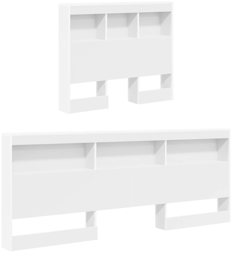 vidaXL Βιβλιοθήκη Κρεβατιού Λευκό 75 x 190 cm Επεξεργασμένο ξύλο