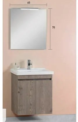 Pro Bagno  Σετ Έπιπλα Μπάνιου 2τμχ. Πάγκος με Νιπτήρα &amp; Καθρέπτης Με Φως 65x44x73cm Pro Bagno Elegant 952C Με Επιλογή Χρώματος BEST-8080511