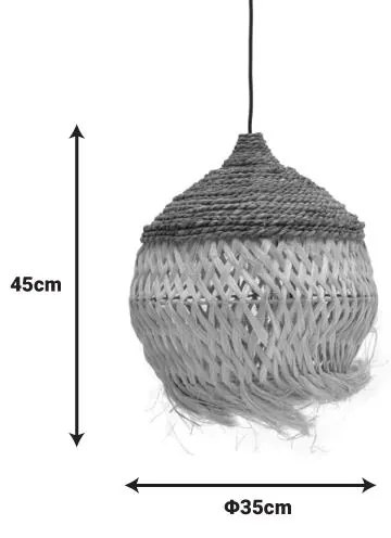 Φωτιστικό οροφής Fiorine Inart abaca σε φυσικό χρώμα Φ35x45εκ 35x35x185 εκ.